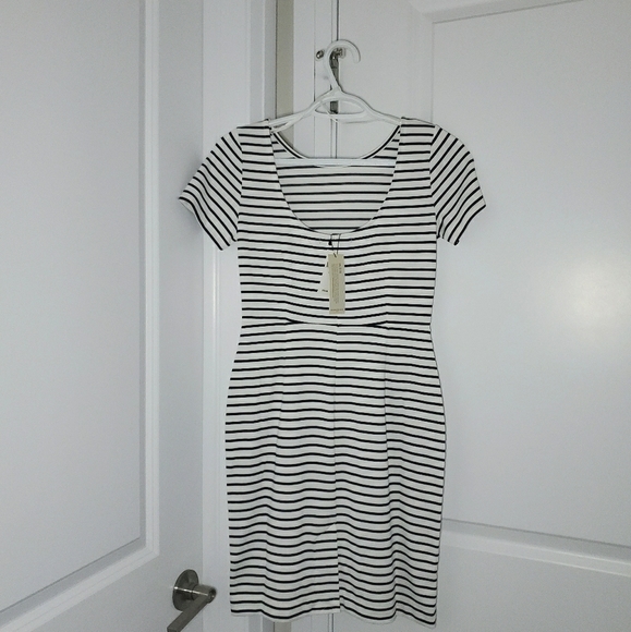 BANANA REPUBLIC Petite Bodycon Sheath Stripe Dress - Picture 2 of 4